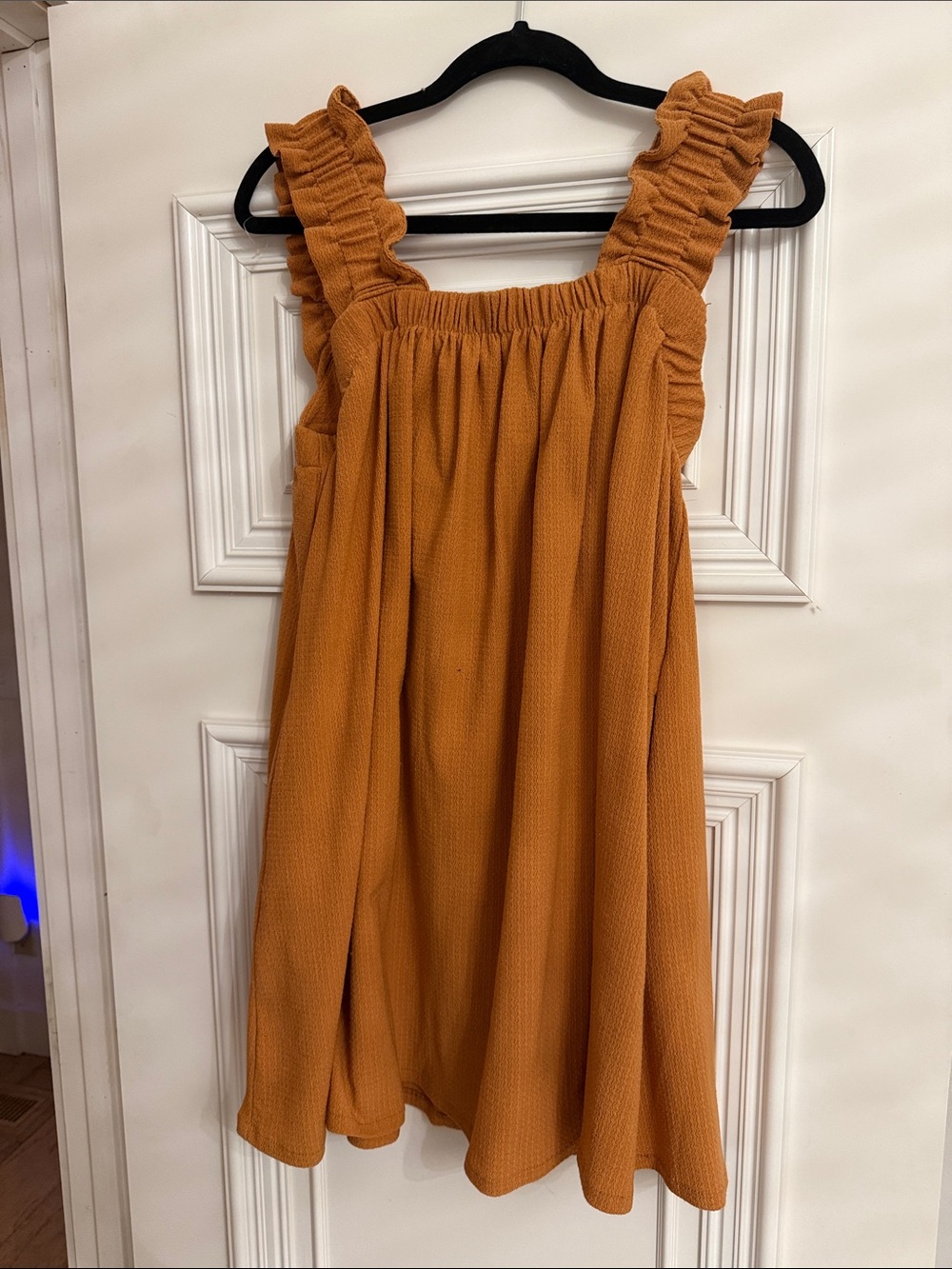Girls' Ruffled Strap Casual Dress in Mustard